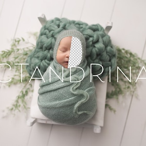 Spring Newborn Digital Backdrop, Sage Color Newborn Digital Background, PNG Floral Baby Backdrop, White and Sage Backdrop for Photoshop