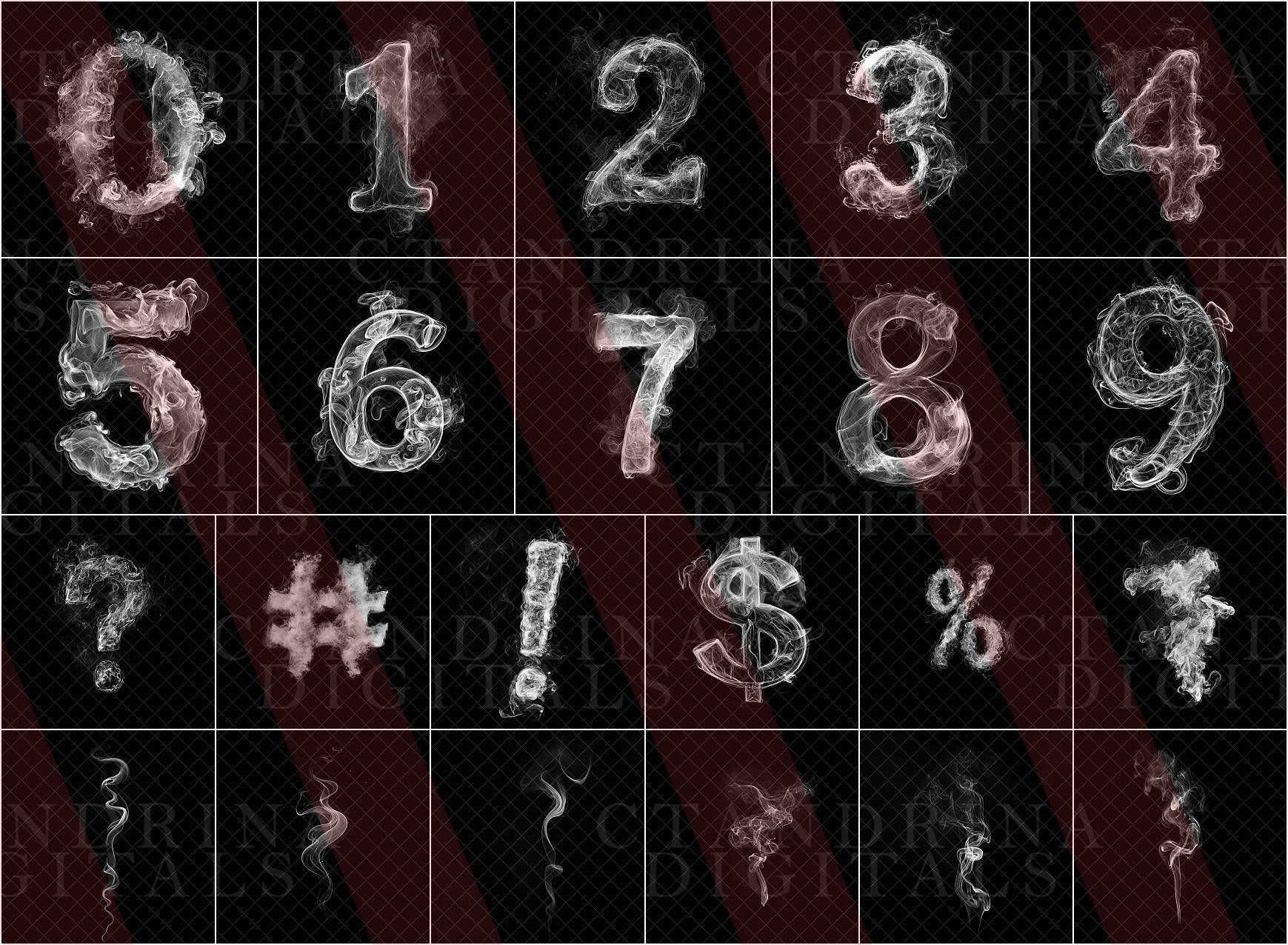 PNG Smoke Letters, Smoke Text Overlays for Photoshop, Smoke Numbers ...