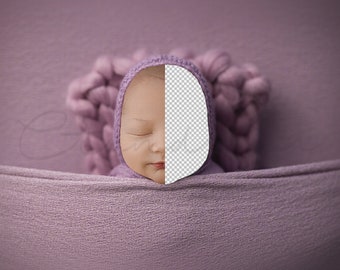 Purple Baby Blanket Digital Backdrop: Newborn Photography (PNG)