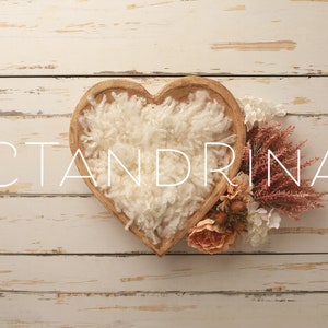 Floral Heart Bowl Newborn Digital Backdrop (Digital Download)