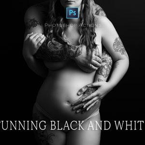 Black and White Photoshop Actions: One-Click Workflow