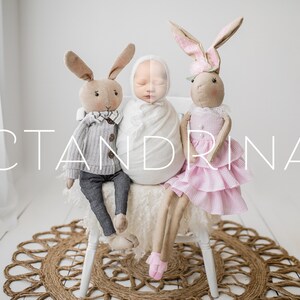 Easter Bunny Newborn Digital Backdrop: Face Insert (PNG)