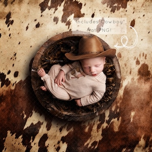 Cow Newborn Digital Backdrop, Cow Print Newborn Digital Background, Farm Baby Backdrop, Cattle Baby Digital Backdrop for Photoshop Composite