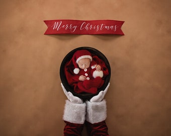 Santa Claus Newborn Digital Backdrop: Christmas Baby (Digital Download)
