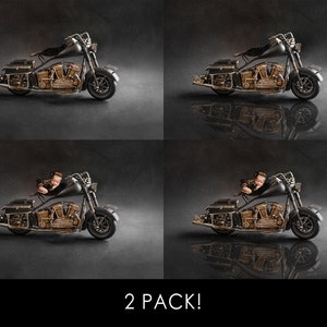Motorcycle Newborn Digital Backdrop: Reflection Harley (Digital Download)