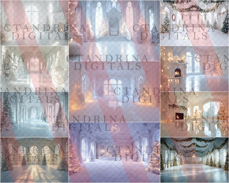 White Christmas Digital Backdrops: Rooms & Rinks (JPG Files) - Etsy