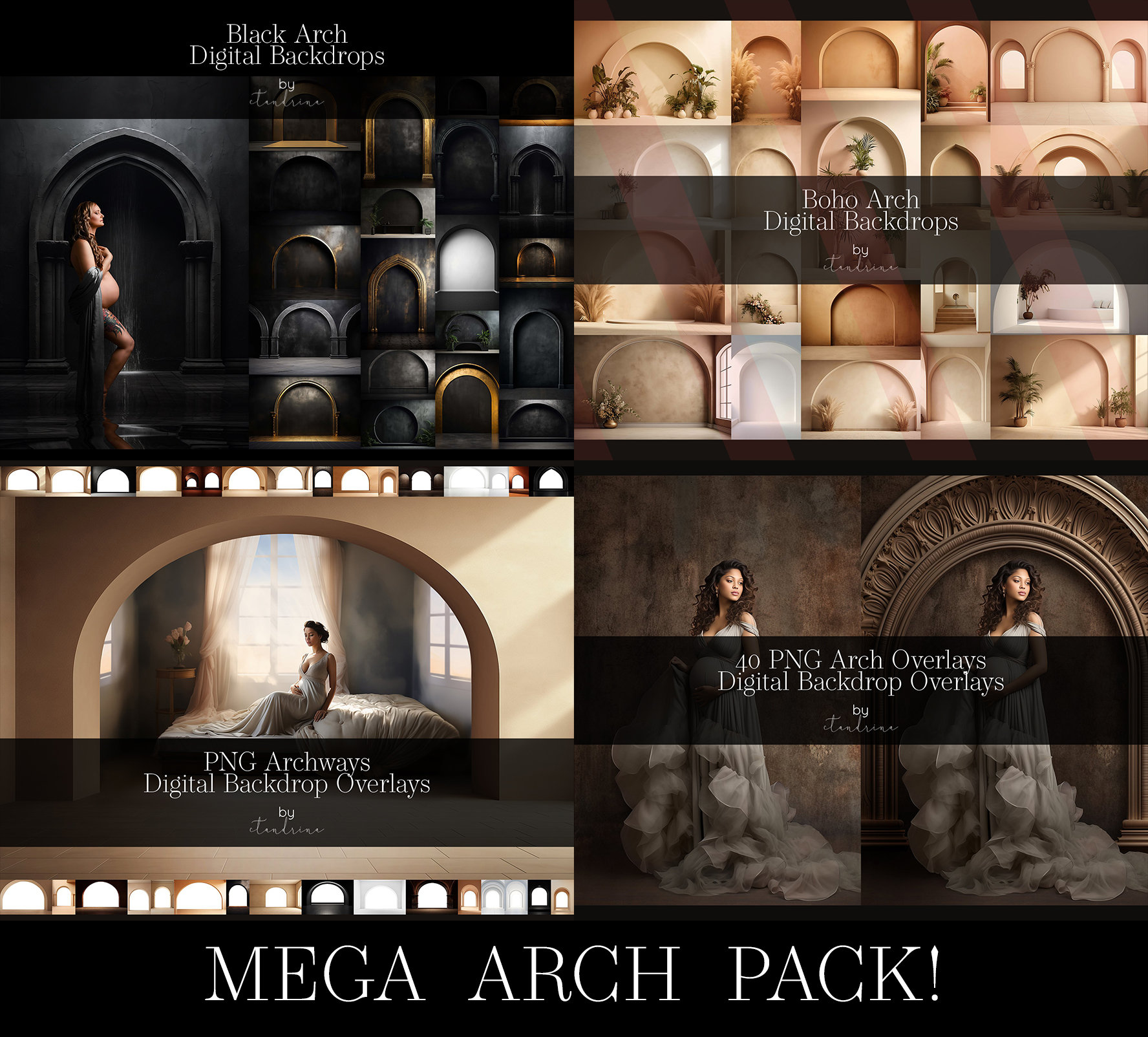 Arch MEGA Pack: PNG Photo Overlays & Digital Backdrops (digital ...