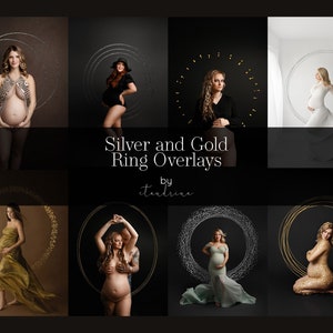 Superposiciones de anillos de oro y plata: Fotografía de maternidad (archivos PNG)