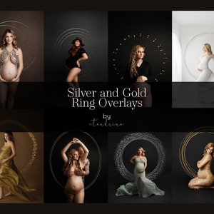 Silver and Gold Ring Overlays for Photoshop, Maternity Ring Overlays, Portrait Ring Overlays, Gold Ring Overlays, Silver Ring Overlay