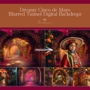 Fondos digitales borrosos del Cinco de Mayo, fondos digitales de ensueño inspirados en la celebración del Cinco de Mayo para Photoshop, fondos digitales divertidos