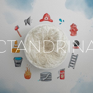Watercolor Firefighter Newborn Backdrop (Digital Download)