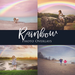 20 Rainbow Overlays, Magical Overlays, Rainbows for Photography, Spring Overlays, Sky Overlays, Digital Rainbows for Photoshop