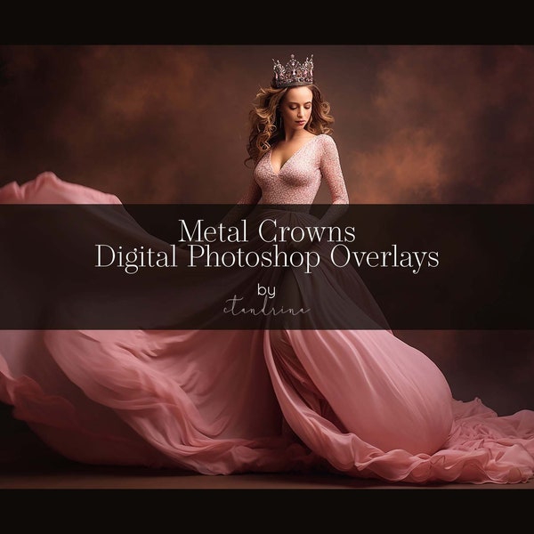 Metal Crown Overlays, Maternity Crown Digital Overlays, Crown Overlays for Photoshop, Digital Luxury Crowns for Portrait Photography