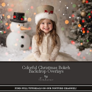 75 Colorful Christmas Light Bokeh Overlays, Bokeh Overlays, Light Overlays, Background Light Filters, Holiday Bokeh Overlays for Photoshop