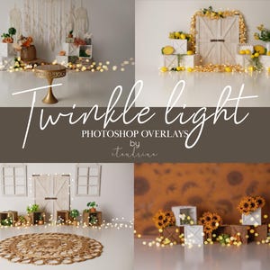 Twinkle Light Overlays for Photoshop, Cake Smash Light Overlays, Realistic Twinkle Light Overlays for Backdrops, Fairy Lights, Original Pack