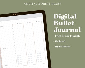 Digital Bullet Journal / Undated Planner / Notebook Printable / Minimalist Calendar / Goodnotes / Print Planner / Digital Planner / Agenda