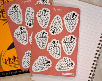 Strawberry Habit Tracker Sticker Sheet / Planner Stickers