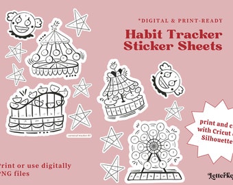 Planner Doodle Stickers / Pack / Printable / Digital Stickers / Bujo Journal Bullet Journal Clip Art