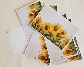 Sunflower Postcard / Watercolor Art Cards /