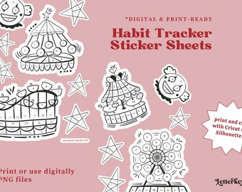 Planner Doodle adesivi, pacchetto, stampabile, adesivi digitali, clipart Bujo Journal Bullet Journal