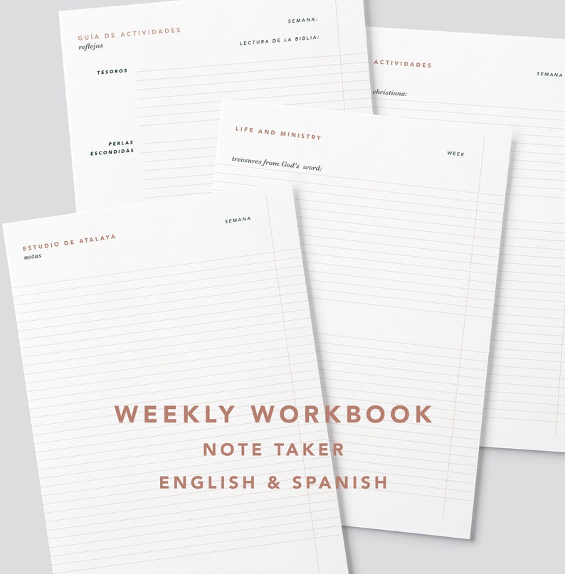 Meeting Workbook / Weekly Meeting / Minimalist / Printable / | Etsy