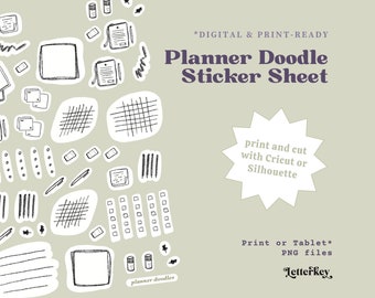 Planner Doodle adesivi / pacchetto / stampabile / adesivi digitali / Bujo Journal Bullet Journal Clip Art