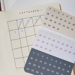 Month Day Stickers (Pack of 4) / Planner Stickers / Month Diary Stickers / Number Stickers