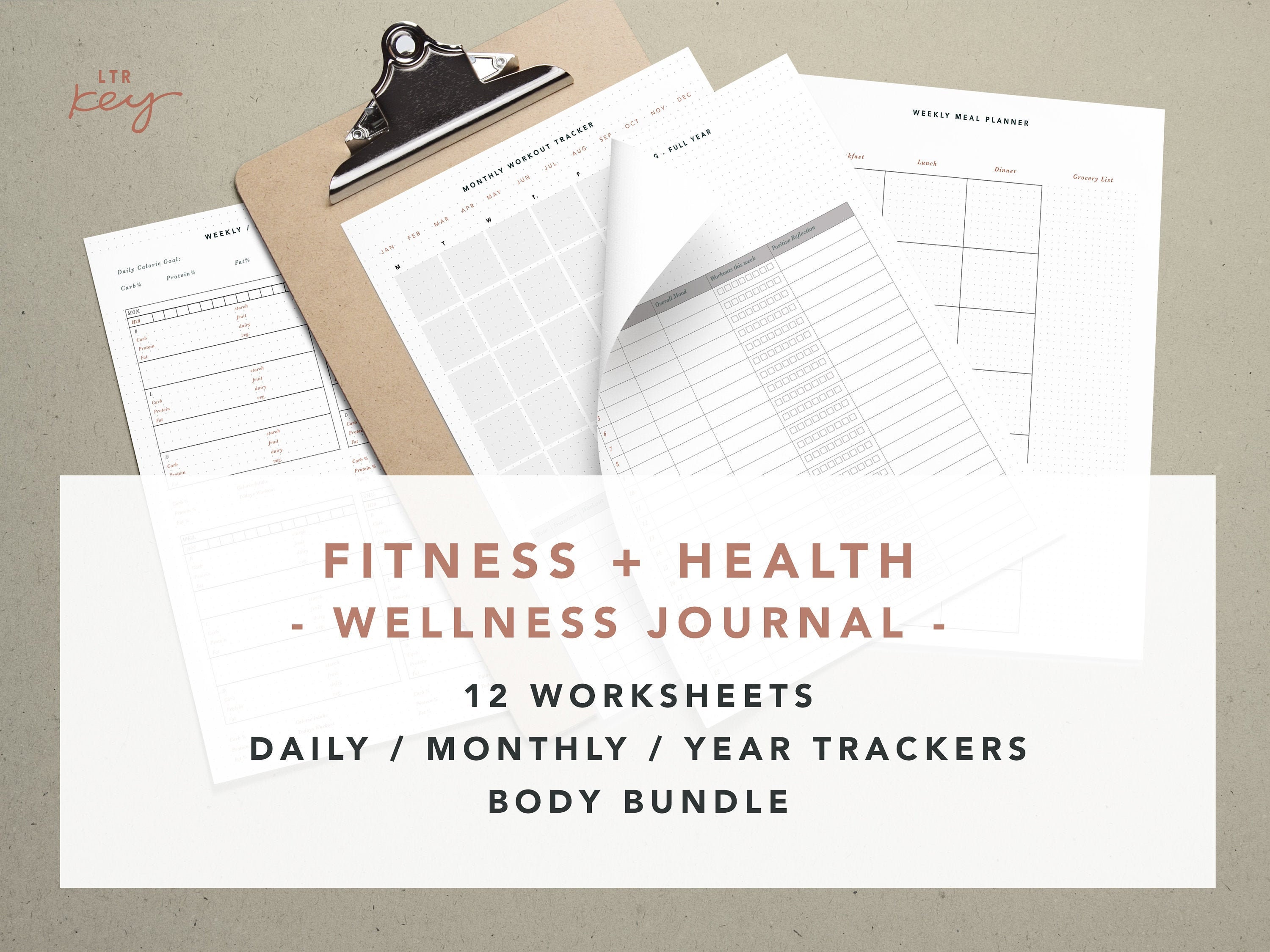 Wellness Journal Fitness and Health / Print Notebook Etsy