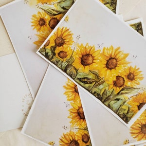 Sunflower Postcard / Watercolor Art Cards / - Etsy