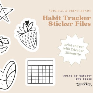 Stickers Habit Tracker / Pack / Imprimable / Stickers numériques / Bujo Journal Bullet Journal Clip Art