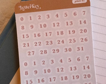 Days of the Month Planner Stickers / Bujo Journal Planner Stickers