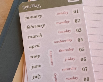 Monthly Planner Stickers / Bujo Journal Planner Stickers