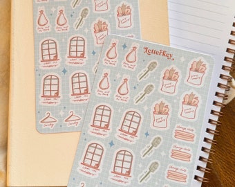 Cleaning Schedule Planner Stickers / Bujo Journal Planner Stickers