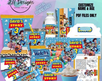 Toy Story Party Pack Chip Bag, Birthday Treat, Birthday Favor, Birthday Party, Party Favor, Chip Bag Wrapper, Digital Download