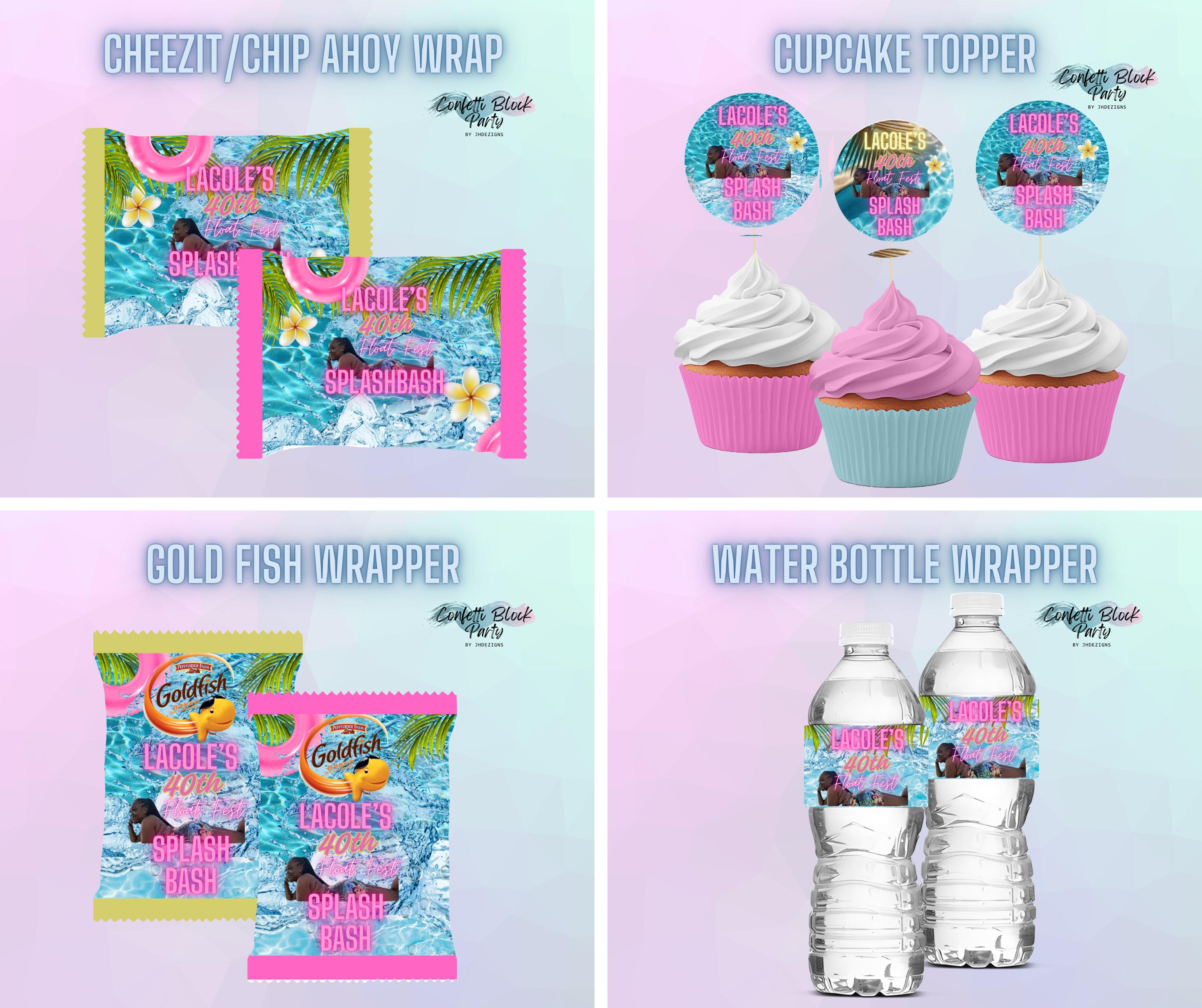 Pool Party Pack Custom Pool Party Pack Chip Bag W Photo, Birthday Treat, Birthday Favor ...
