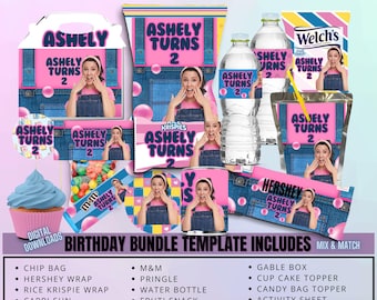 Ms Rachel Party Pack Chip Bag, Birthday Treat, Birthday Favor, Birthday Party, Party Favor, Chip Bag Wrapper, Digital Download Icky Sticky