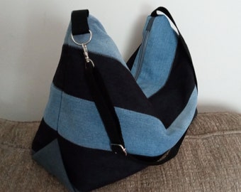 Crossbody Bag, Womens Purse, Handbag, Travel Bag, Gift for Woman, Upcycled Denim bag.