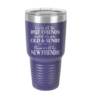 We&#39;ll be best friends until we are old and senile - Best Friend Tumbler  - Stainless Steel  Tumblers!  3 Sizes, 16 Colors - 1045