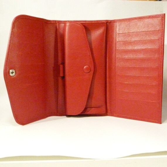 Compagnon Cuir Rouge Portefeuille Compagnon Cuir Femme Cuir Etsy