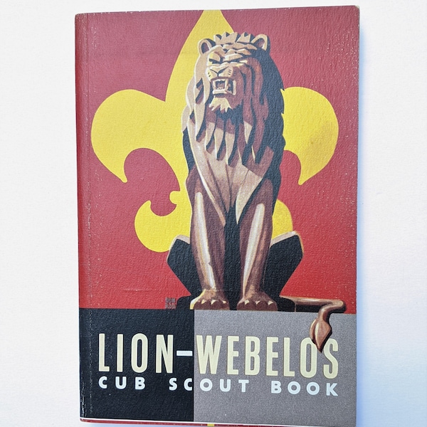 Lion-Webelos Cub Scout Book, 1954, Vintage Boys Book, Very Good/Near Fine Condition