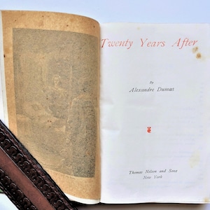 Twenty Years After, Alexandre Dumas, ca 1910, Soft Leather Cover, Pub: Thomas Nelson and Son, Sequel to The Three Musketeers