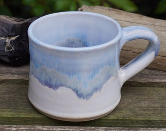 Handmade Mug - Blue and White Pottery Glaze