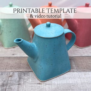 Printable Pottery Template for Square-Based Teapot:  Plus Video Tutorial