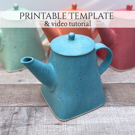 Printable Pottery Template for Square-Based Teapot:  Plus Video Tutorial