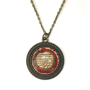 Ouroboros Necklace: Ancient Alchemy Pagan Pendant, 24 inch Chain