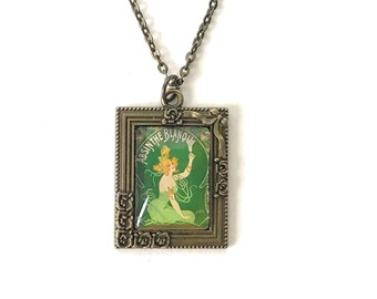 Absinthe Blanqui Necklace: Vintage Art Nouveau Pendant