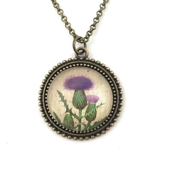 Scottish Thistle Necklace - Gift for Women  - Milk Thistle Jewelry