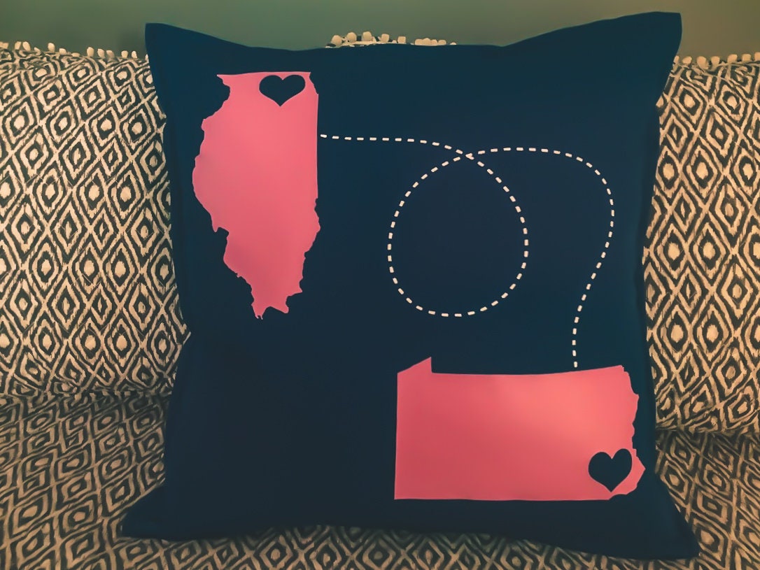 State to State Pillow Etsy