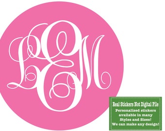 Décal Mural Personnalisé - Monogramme Initiale Avec Vigne - 32x23,5 Cm - Art Mural Contemporain