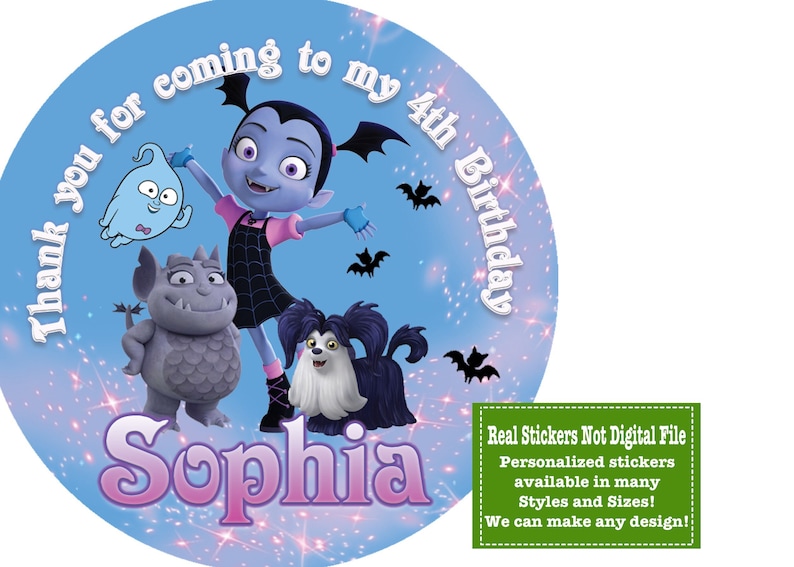 x2 Personalised Birthday Banner Vampirina Children Kids Party Decoration 5